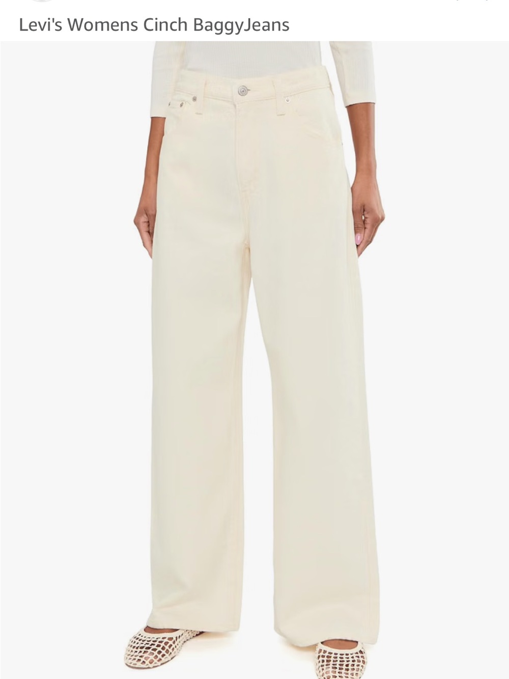 Brand new LEVI’s cinch waist baggy jeans. Size 32. Cream.